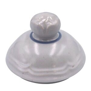 Pfaltzgraff Sugar Bowl Replacement LID ONLY Stoneware Blue Ring Grey